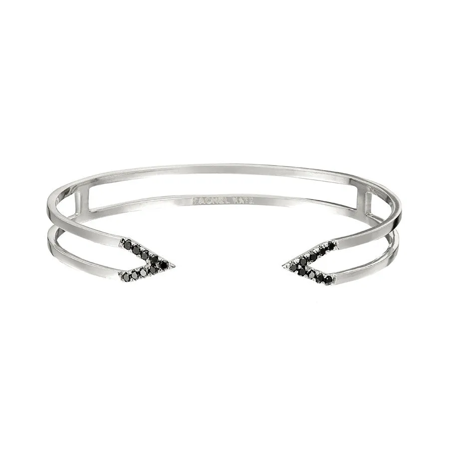 Black Diamond Dagger Cuff | White Gold