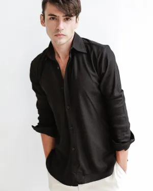 BLACK TERRY LONG SLEEVE SHIRTS