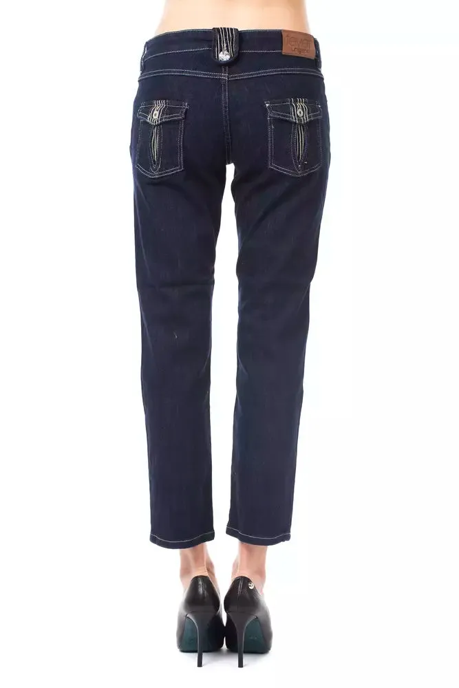 Blue Cotton Women's Capri Jeans