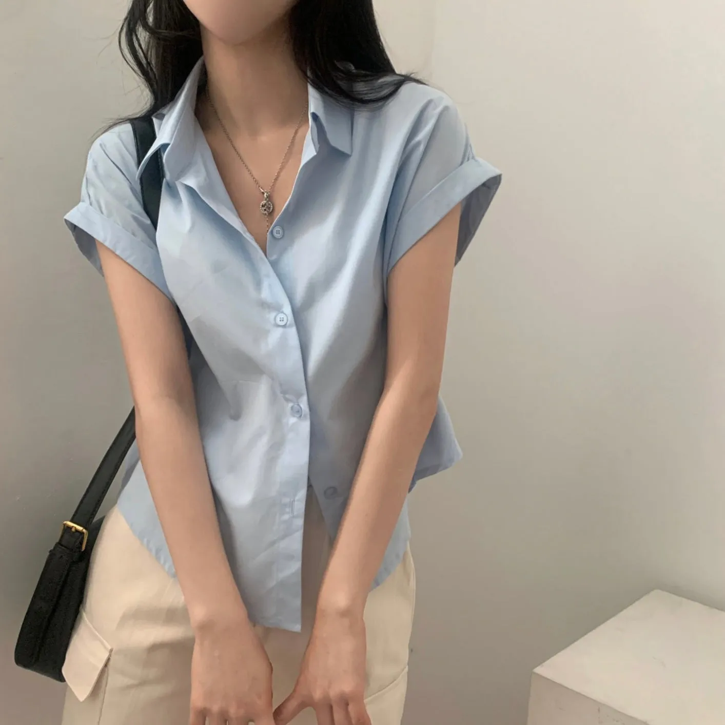 Blue Relaxed Sleeveless Shirt