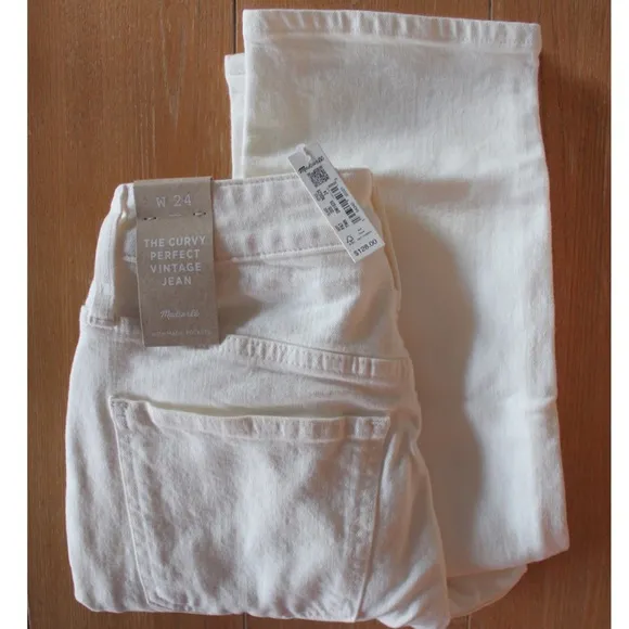 BNWT Madewell Tile White The Curvy Perfect Vintage Jean 24 00