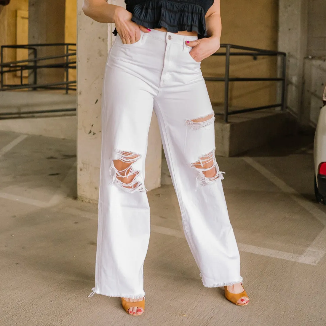 Bobby 90's Vintage Super Hi Rise White Jeans
