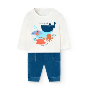 Boboli Under the Sea Top & Jeans Set