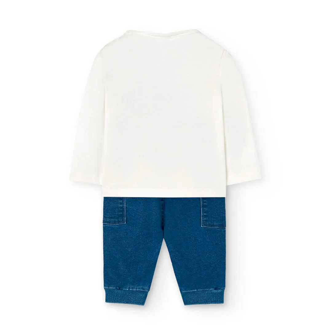 Boboli Under the Sea Top & Jeans Set