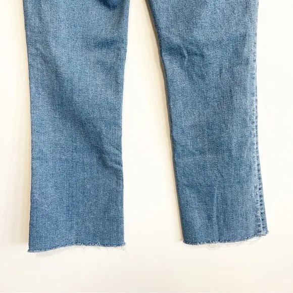 BOGO! Madewell Kick Out Crop Flare Jeans Raw Hem Carey Wash Blue Size 26