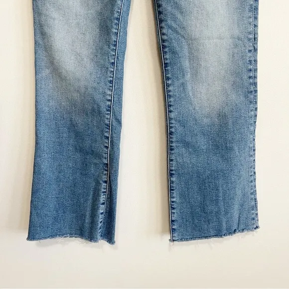 BOGO! Madewell Kick Out Crop Flare Jeans Raw Hem Carey Wash Blue Size 26