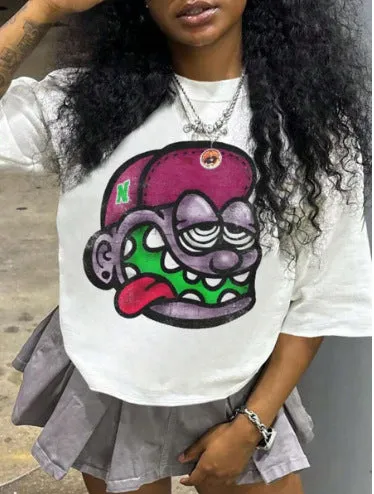Bold Statement Graphic Short-Sleeve T-Shirt with Round Neck