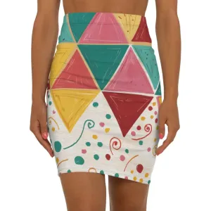 Bold Vibes Triangular Mini Skirt with Four Way Stretch