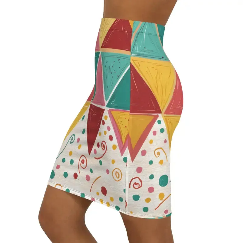 Bold Vibes Triangular Mini Skirt with Four Way Stretch