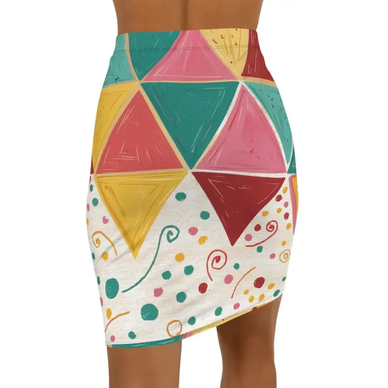 Bold Vibes Triangular Mini Skirt with Four Way Stretch