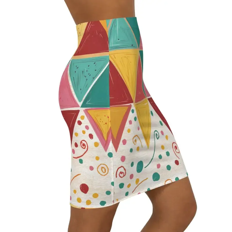 Bold Vibes Triangular Mini Skirt with Four Way Stretch