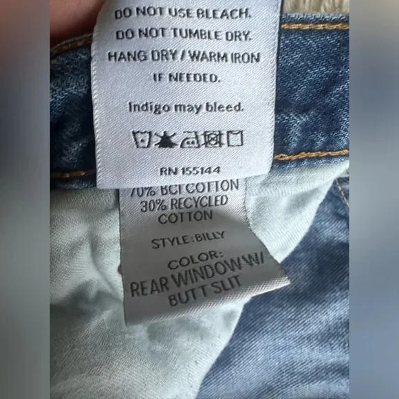 Boyish by HER Denim Billy Jeans in Rear Window Wash Straight Leg Size 26