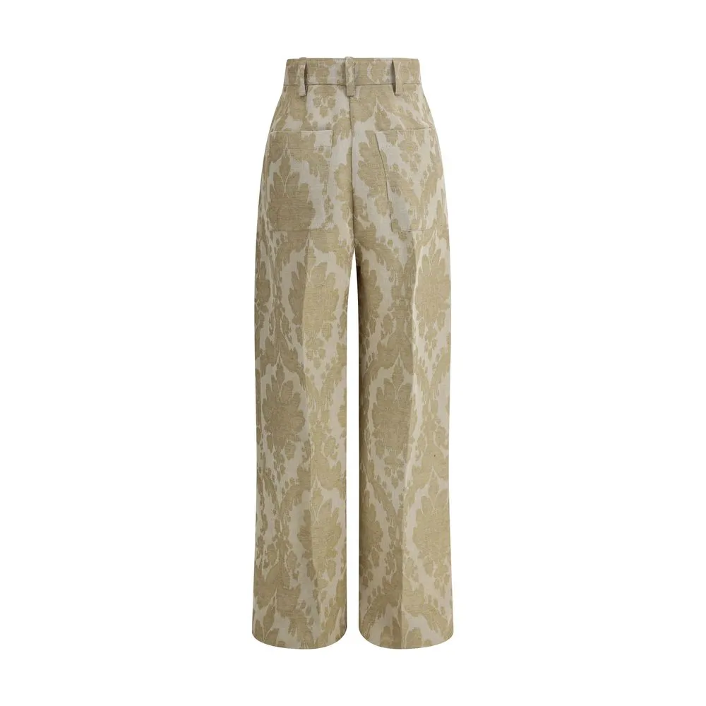 Brocade Print Pants