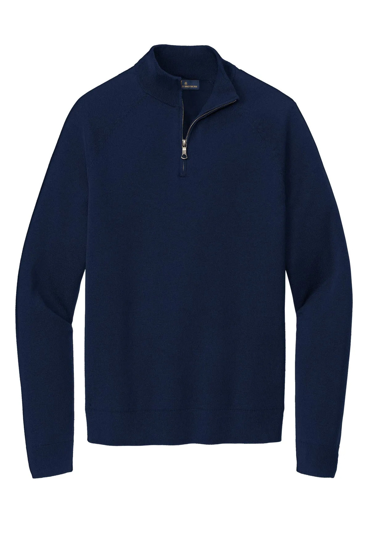 Brooks Brothers Cotton Stretch 1/4-Zip Sweater BB18402 Navy Blazer