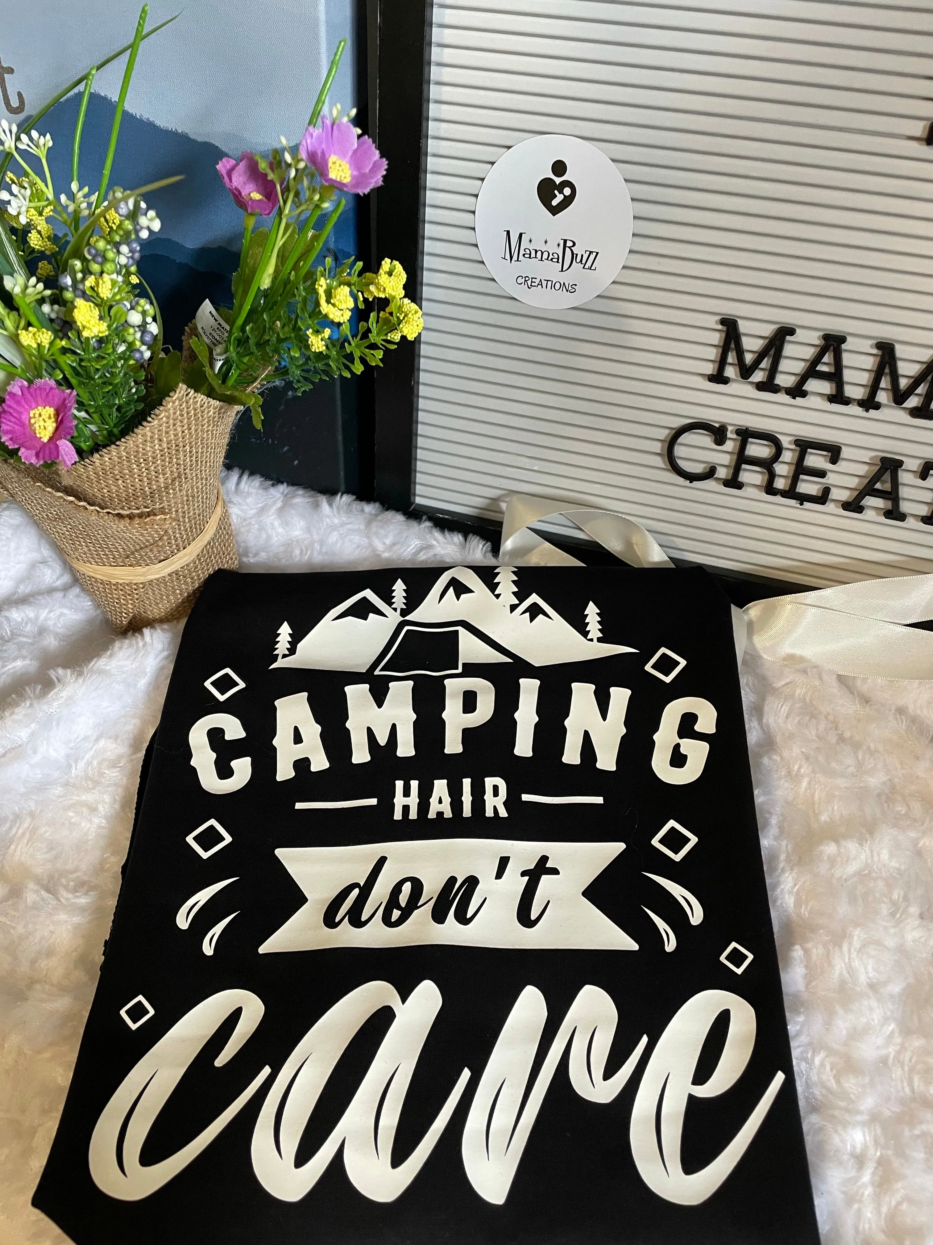 “Camping Hair Don’t Care” Women's Racerback Tank