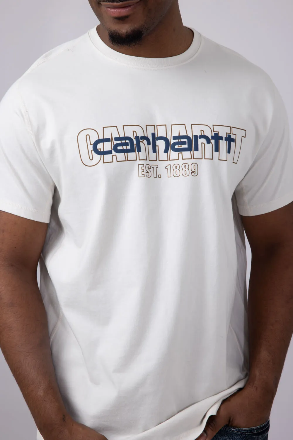 Carhartt Force Relaxed Fit Midweight Logo T-Shirt for Men in Malt | 106653-W03-MALT