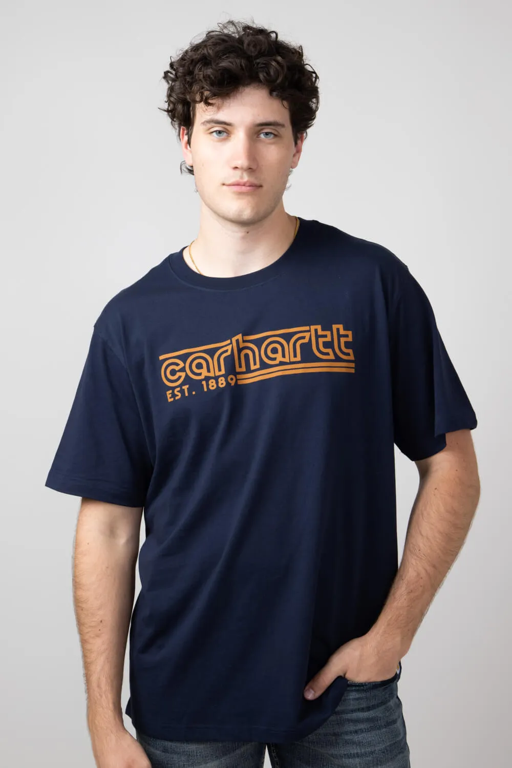 Carhartt Relaxed Fit Lightweight Logo Graphic T-Shirt for Men in Navy | 106538-I16-NVY