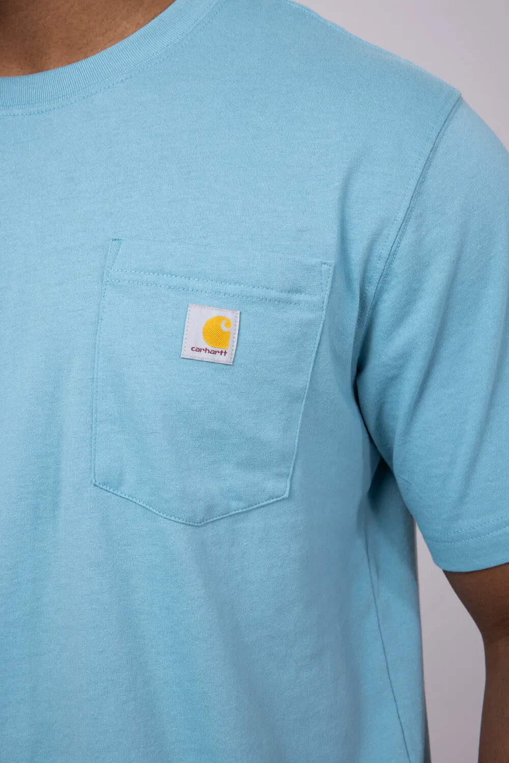 Carhartt Relaxed Fit Lightweight Logo Pocket Graphic T-Shirt for Men in Blue | 106771-HL0-SUMBLU