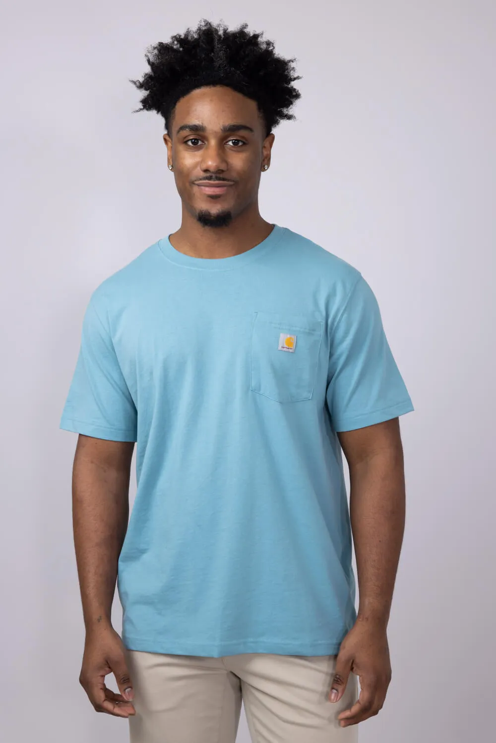 Carhartt Relaxed Fit Lightweight Logo Pocket Graphic T-Shirt for Men in Blue | 106771-HL0-SUMBLU