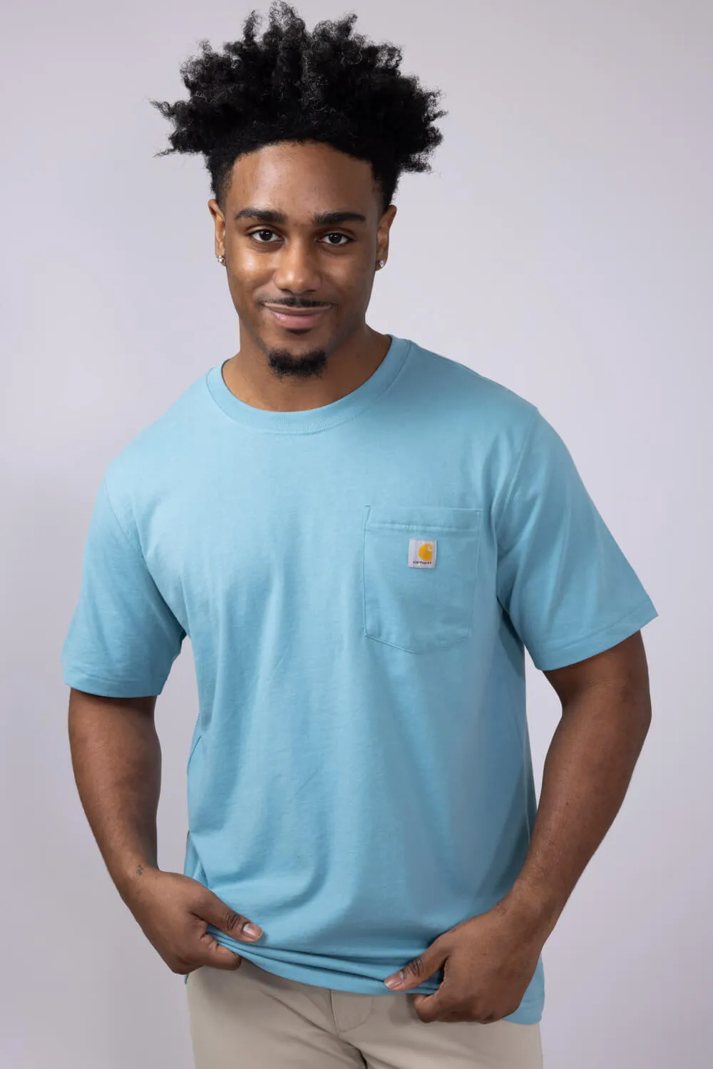 Carhartt Relaxed Fit Lightweight Logo Pocket Graphic T-Shirt for Men in Blue | 106771-HL0-SUMBLU