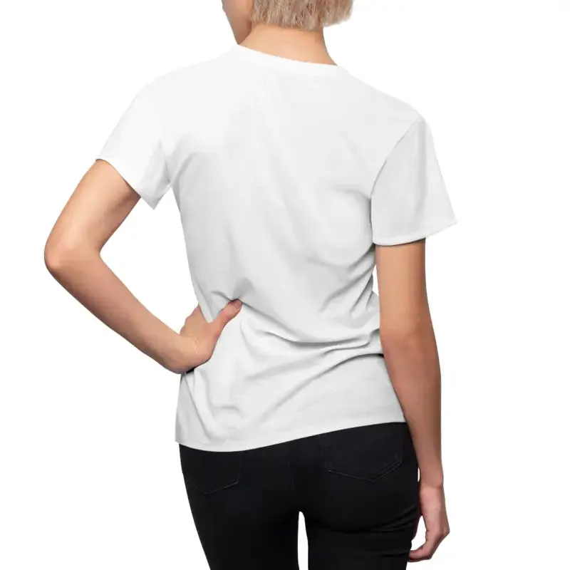 Chic White Flowers Aop Cut Sew Tee