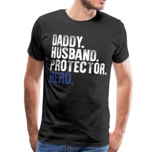 Daddy Husband Protector Hero Blue Men's Premium T-Shirt (CK1493)