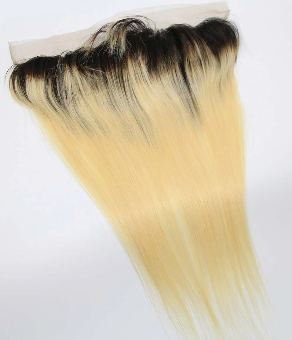 Dark Root Blonde 3 Bundles & A Frontal Closure