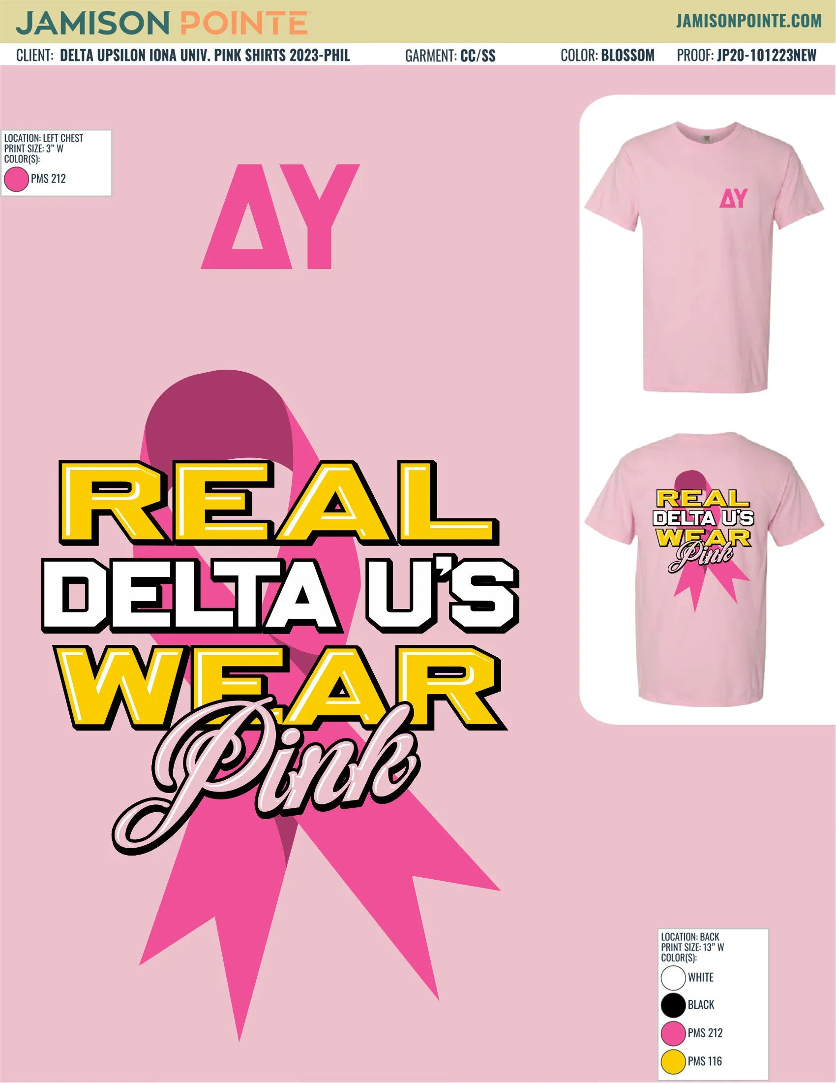 Delta Upsilon Iona University Pink Shirts T-Shirt