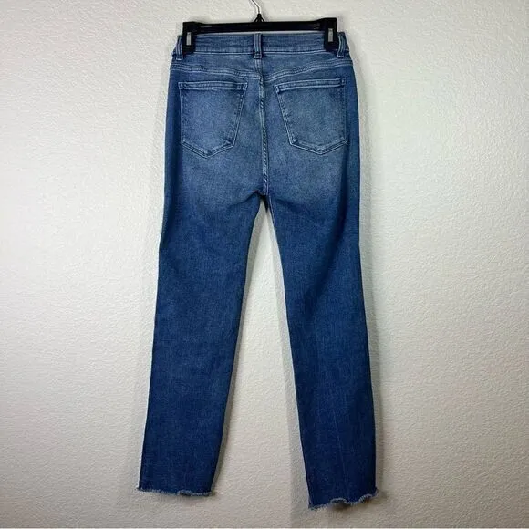 DL1961 Womens Mara Straight Jeans Mid Rise Intasculpt Ankle DL Vintage Blue 25‎