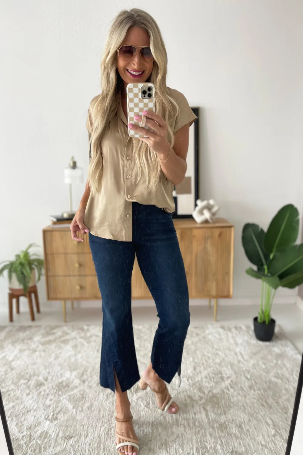 Dolman Sleeve Blouse W/ Collar