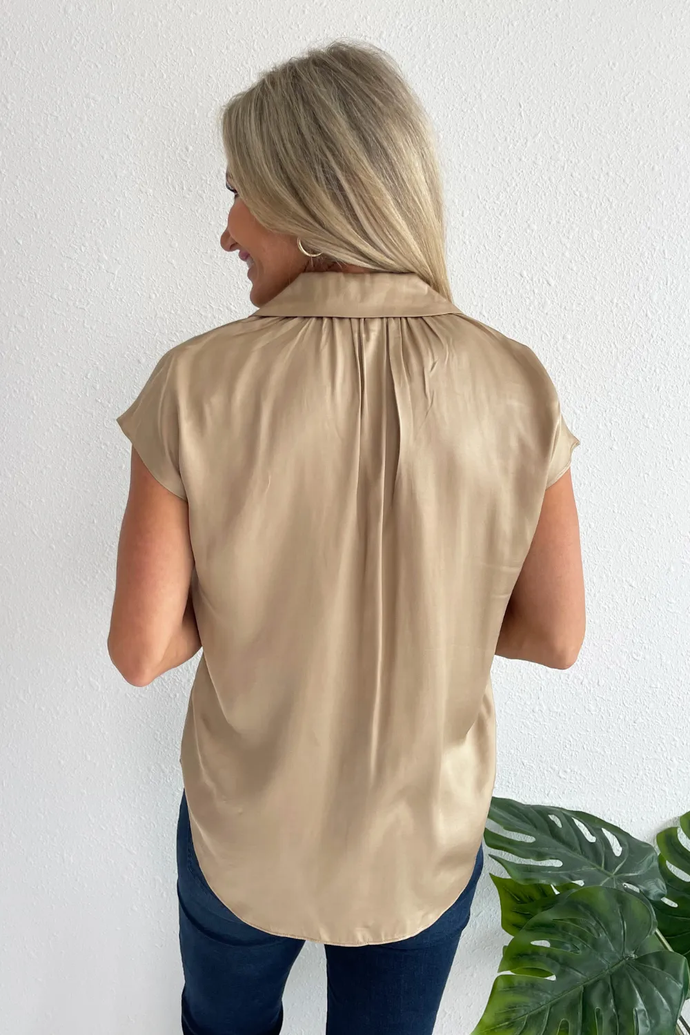 Dolman Sleeve Blouse W/ Collar