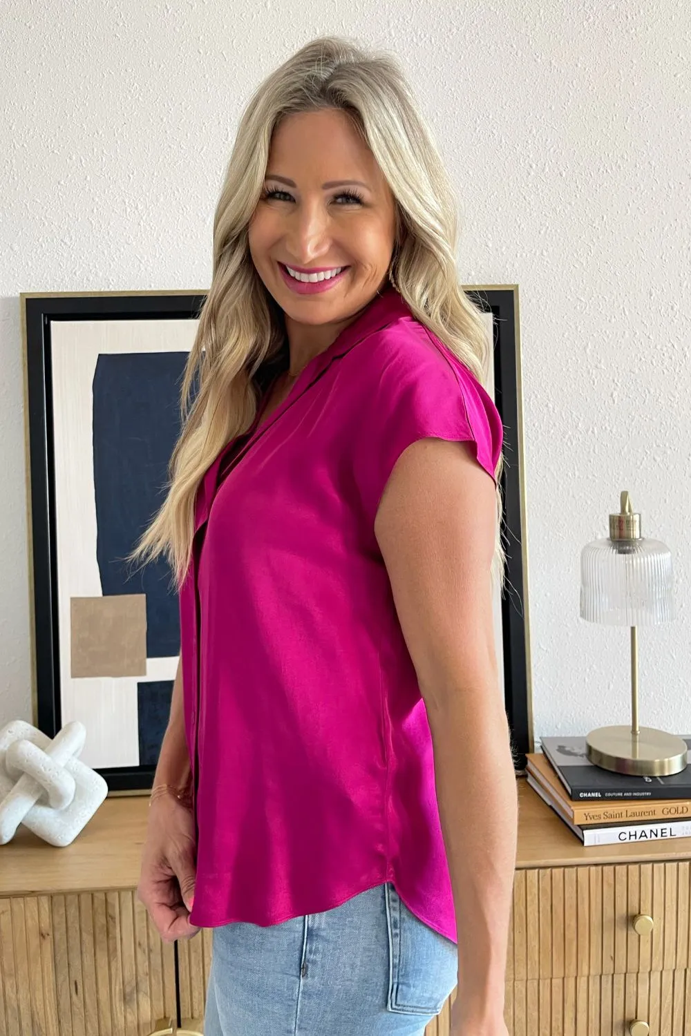 Dolman Sleeve Blouse W/ Collar