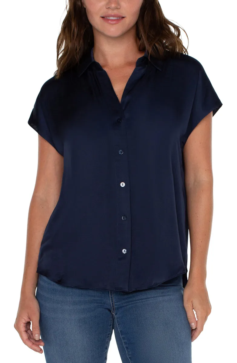 Dolman Sleeve Blouse W/ Collar