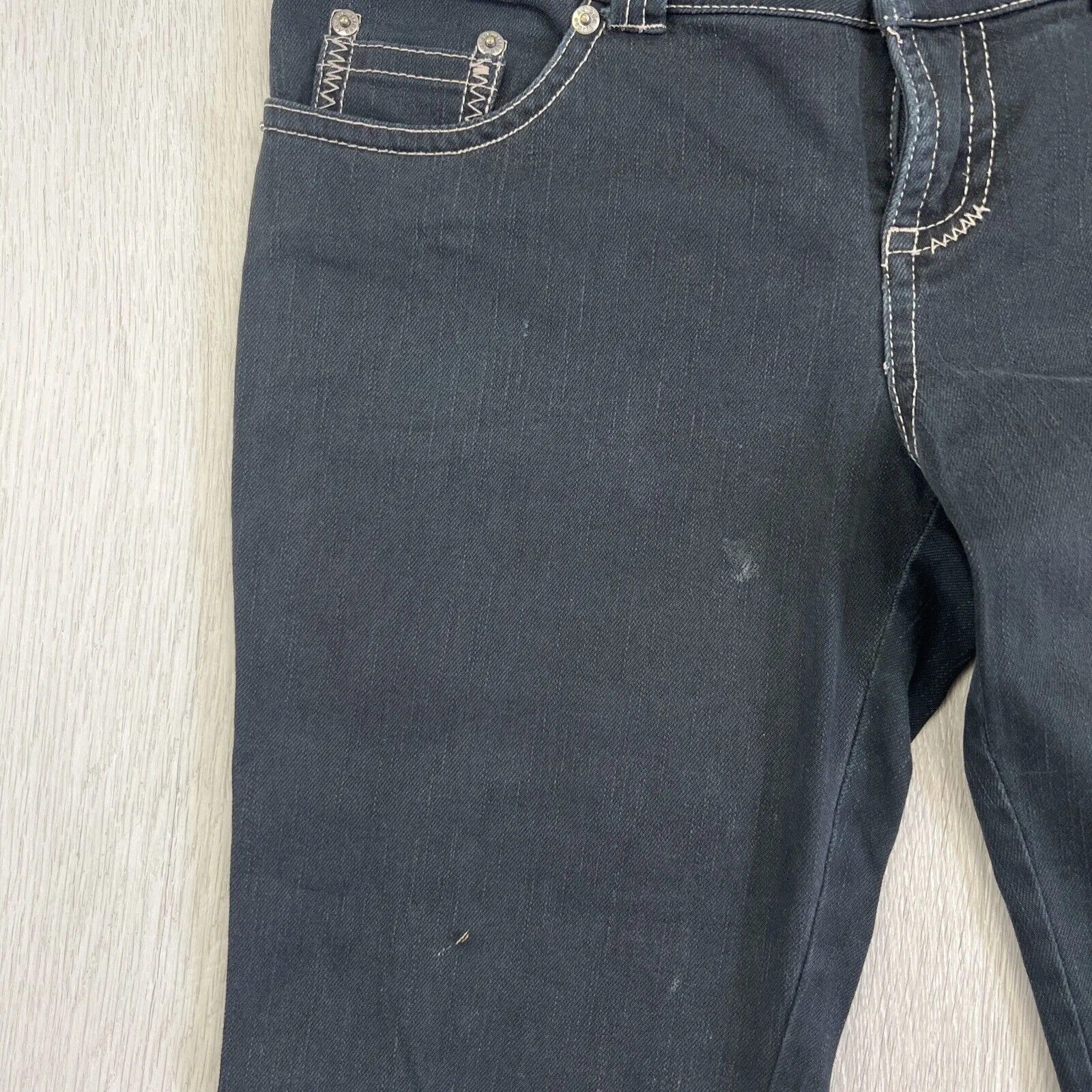 EDC By Esprit Womens Vintage Low Rise Gentle Flair Black Jeans Size 165/70