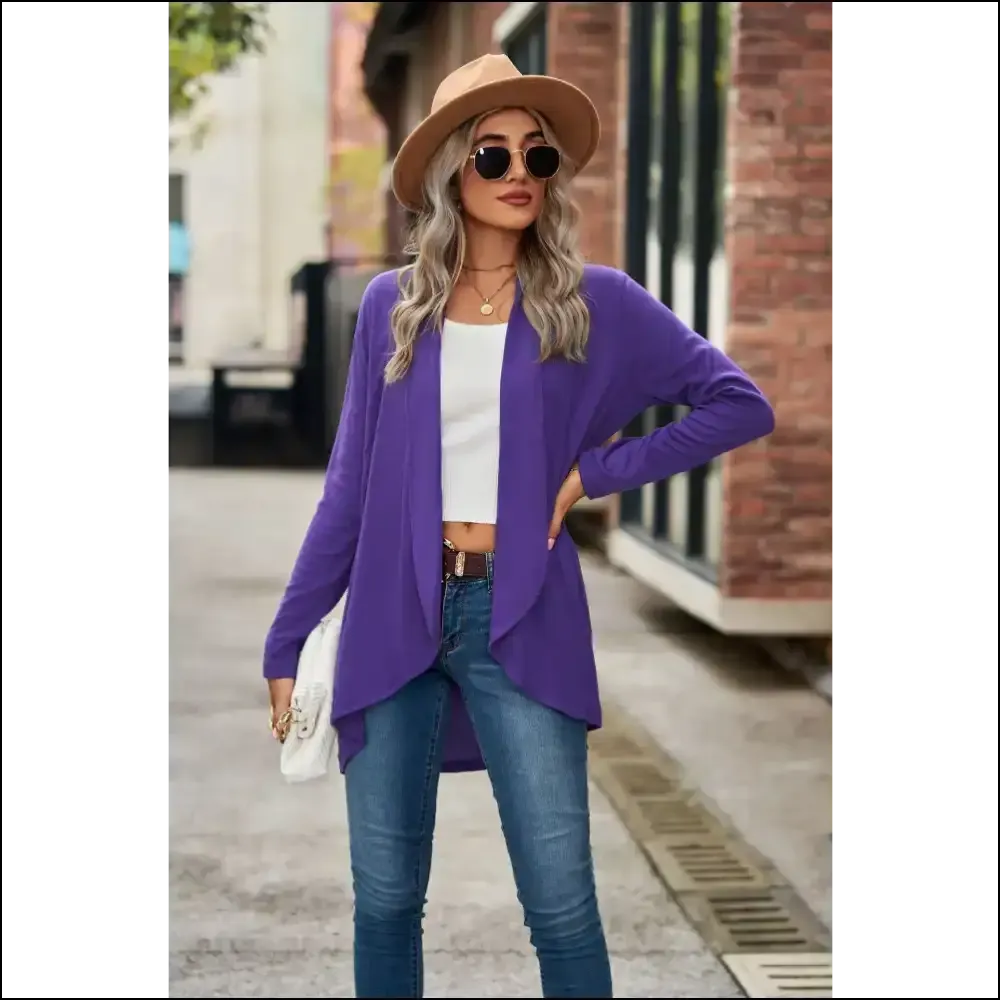 Effortlessly Chic Open Front Long Sleeve Top