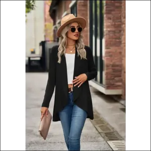 Effortlessly Chic Open Front Long Sleeve Top
