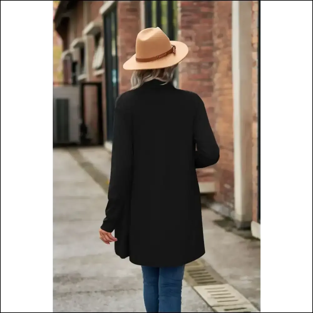 Effortlessly Chic Open Front Long Sleeve Top