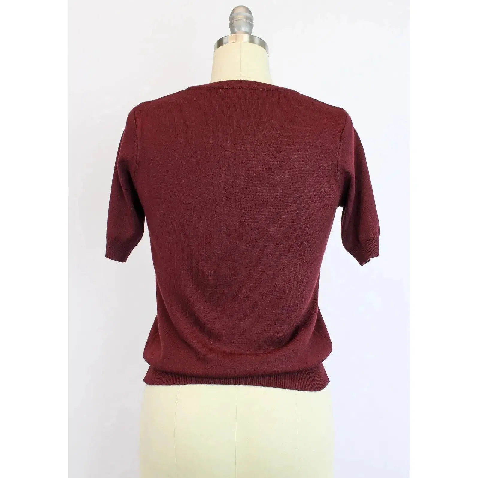 Embroidered Guadalupe Burgundy Sweater by Hemet