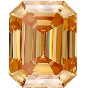 Emerald Step Cut FAB Brown Moissanite Loose Stone
