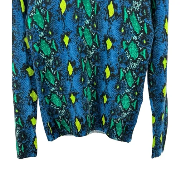 Equipment Femme Cashmere Sweater Sloan Blue Snakeskin Print size XS Long Sleeves