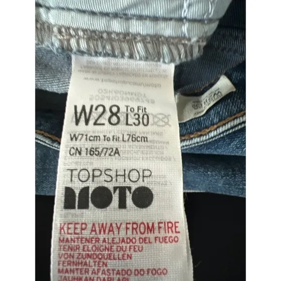 EUC Topshop Moto Jamie Floral Embroidered Jeans - 28