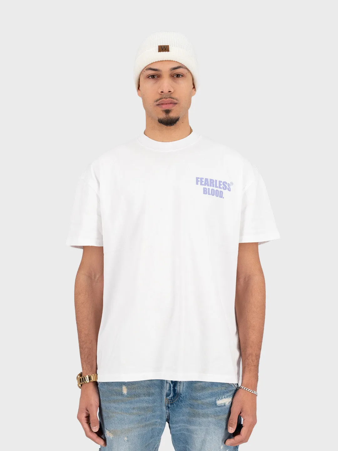 Fearless Blood Leader Club T-Shirt | White/Lilac