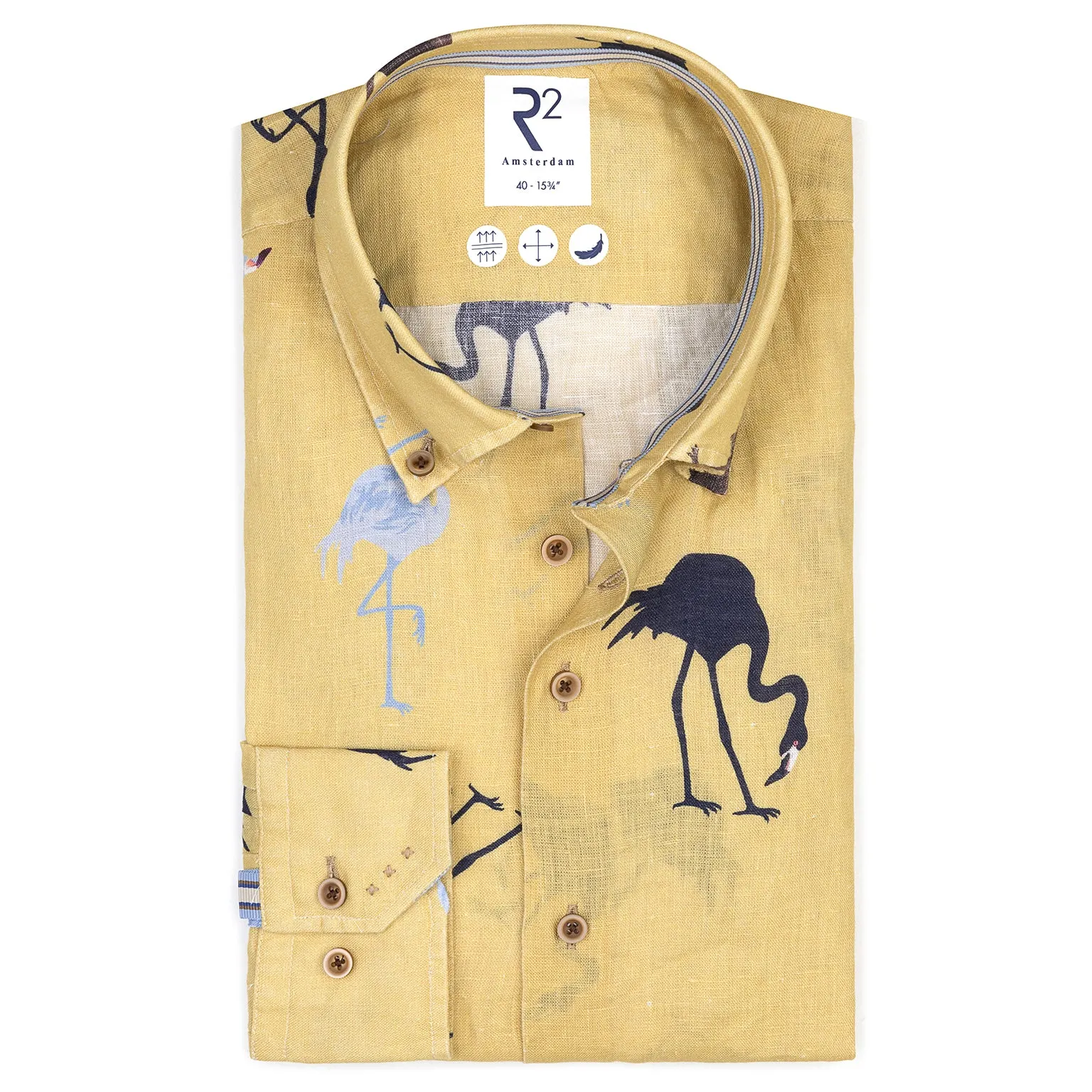 Flamino print linen shirt
