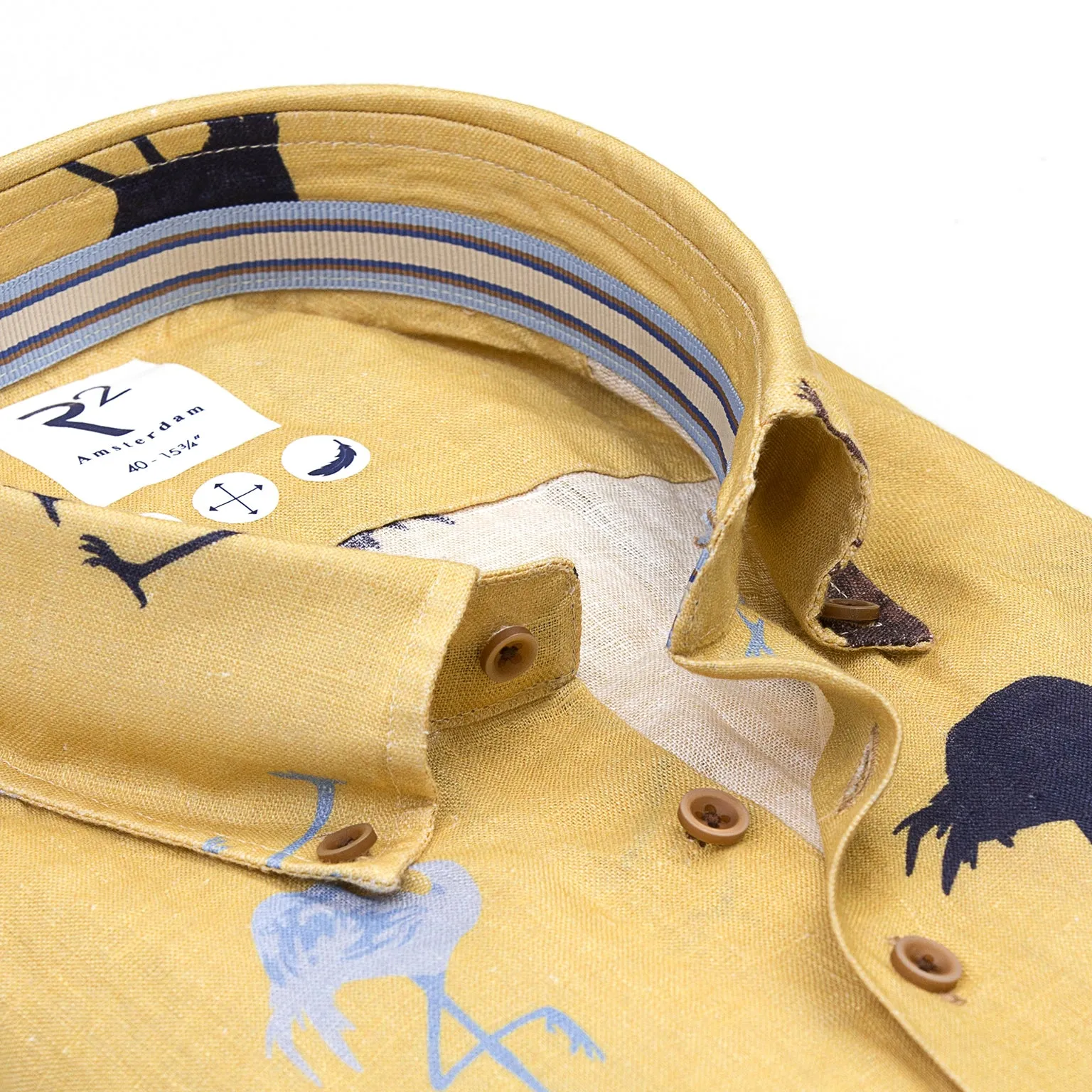 Flamino print linen shirt