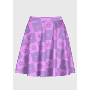Flower Checkered Retro Y2K Skirt for Nostalgic Style