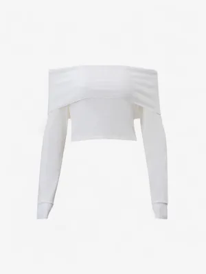 Foxes | Women's Off Shoulder Knit Crop Sweater Top