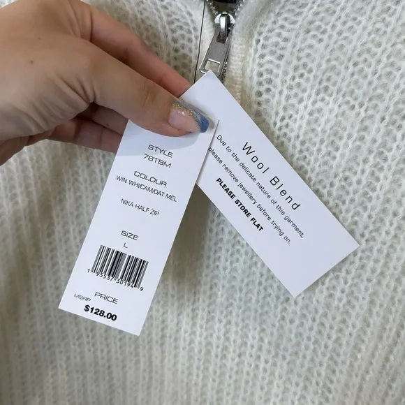 French Connection | NWT Sweater Nika Half Zip Sweater Size Large