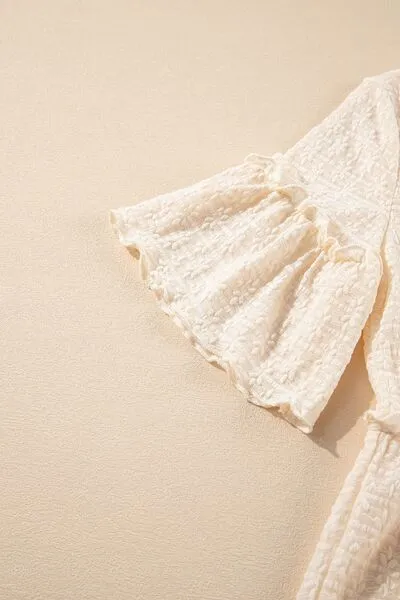 Frill Round Neck Half Sleeve Blouse