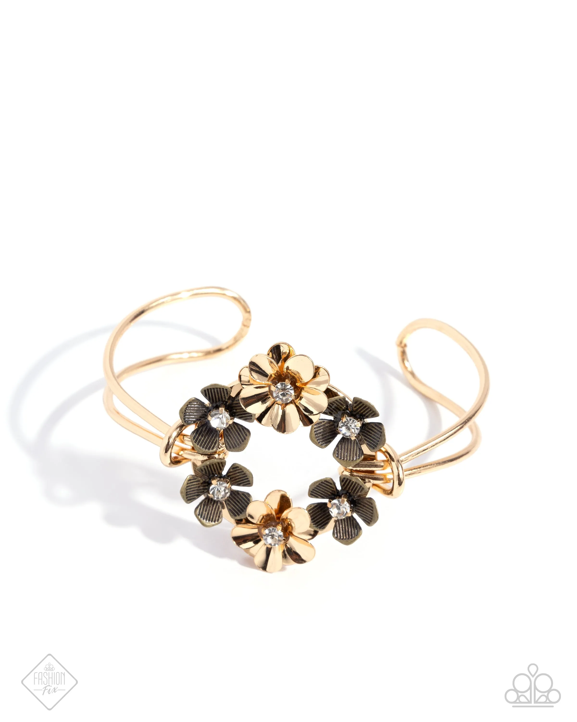 Genuine Garden - Gold - Paparazzi Cuff Bracelet - January 2025 Glimpses of Malibu