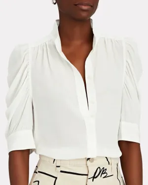 Gillian Puff Sleeve Silk Shirt